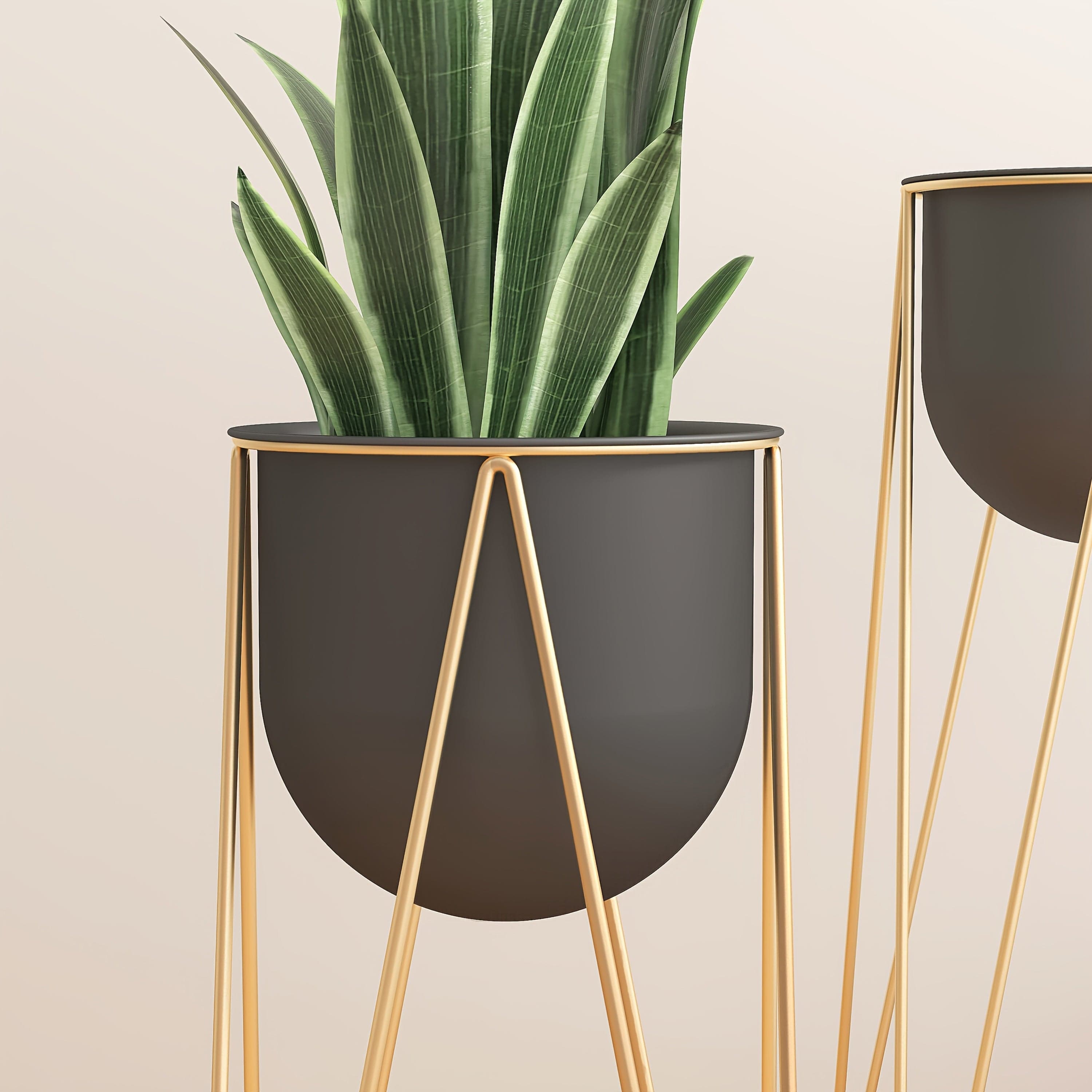 Ma boutique cache-pot sur pied noir haut