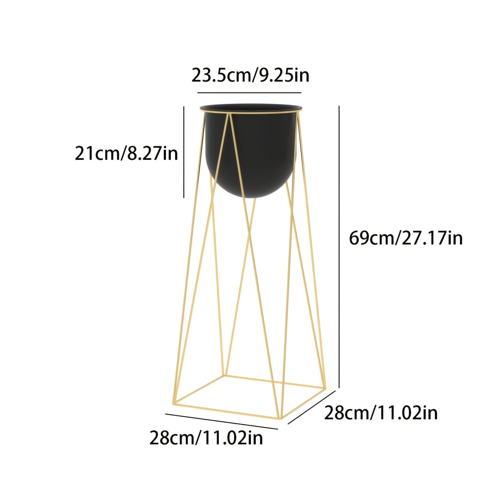 Ma boutique Grand cache-pot sur pied noir haut