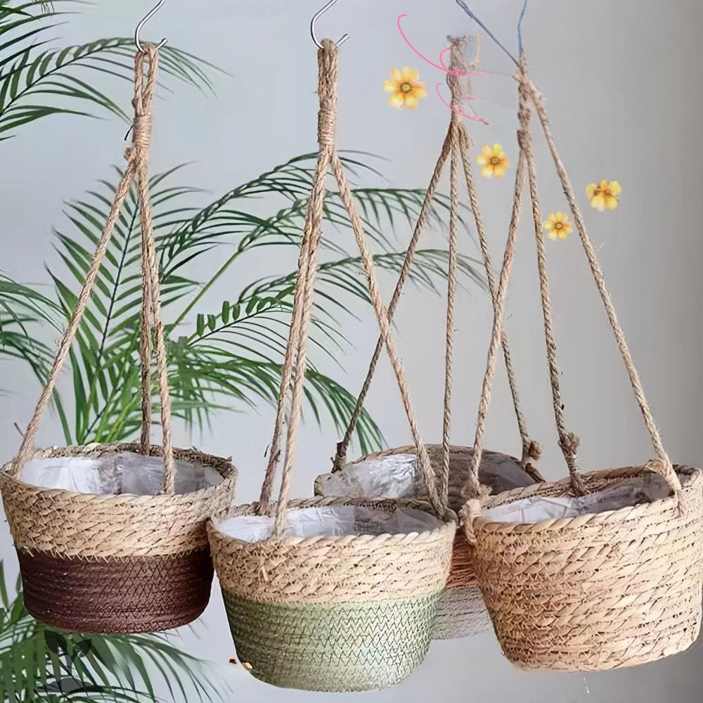 Ma boutique cache pot suspendu en osier