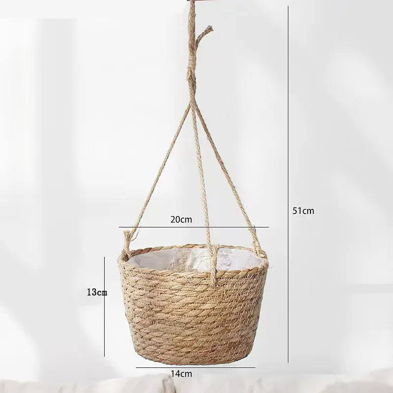 Ma boutique Naturel cache pot suspendu en osier