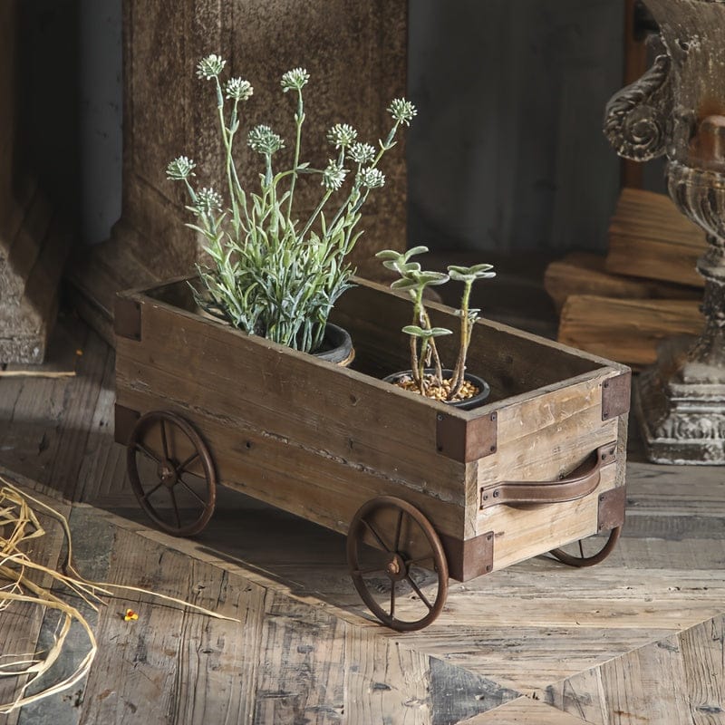 Ma boutique Cache pot vintage rectangulaire bois