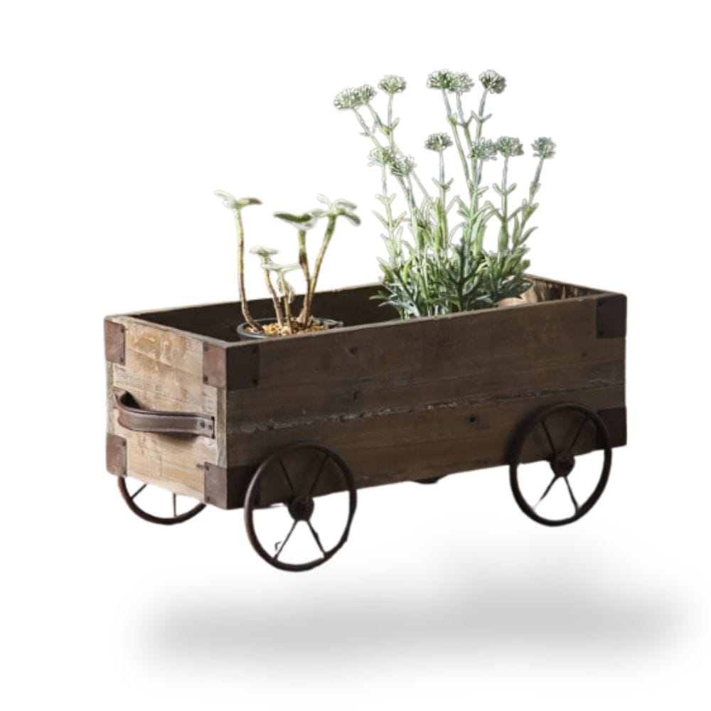 Ma boutique Cache pot vintage rectangulaire bois