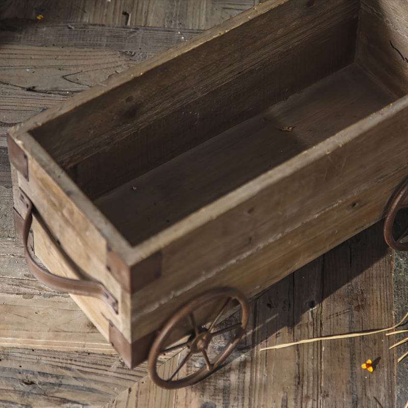 Ma boutique Cache pot vintage rectangulaire bois