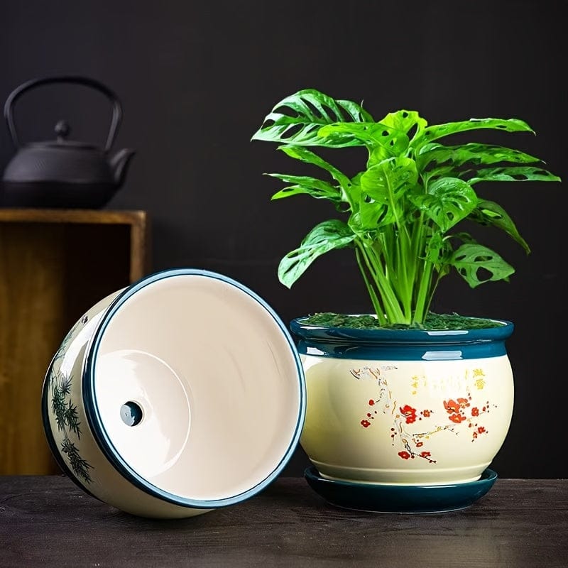 Ma boutique Grand cache pot céramique style japonais