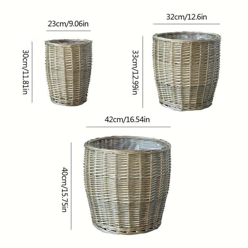 Ma boutique Les 3 grand cache pot en osier pour exterieur