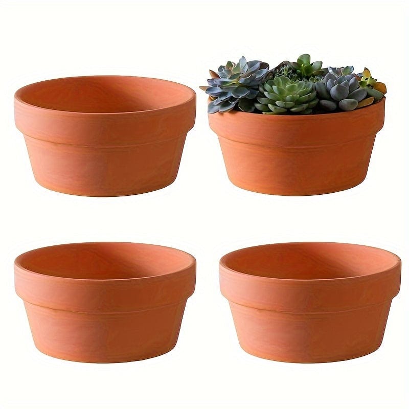 Ma boutique D11.5 | H6cm / 4 lot 4 cache-pots terre cuite