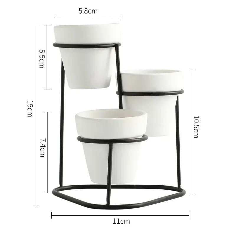 Ma boutique Blanc & Noir Petit cache pot céramique suspendu