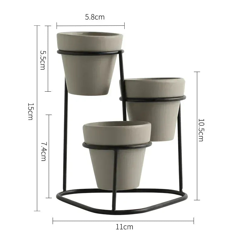 Ma boutique Gris & Noir Petit cache pot céramique suspendu