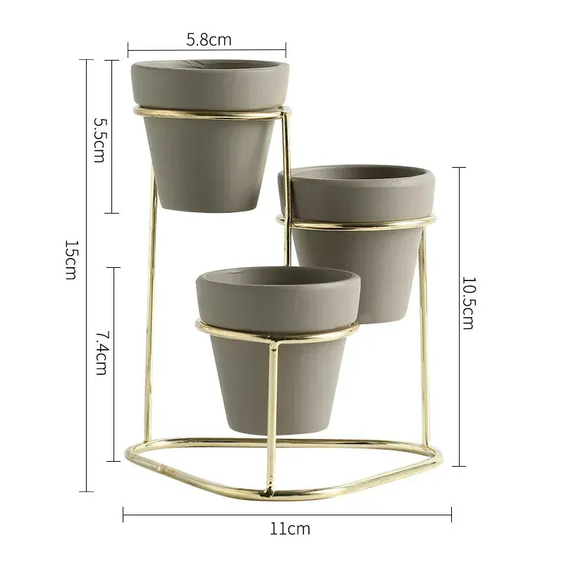 Ma boutique Gris & Or Petit cache pot céramique suspendu