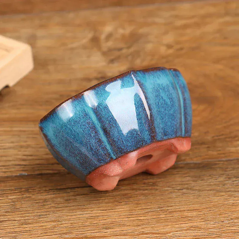 Ma boutique pot céramique bonsai bleu