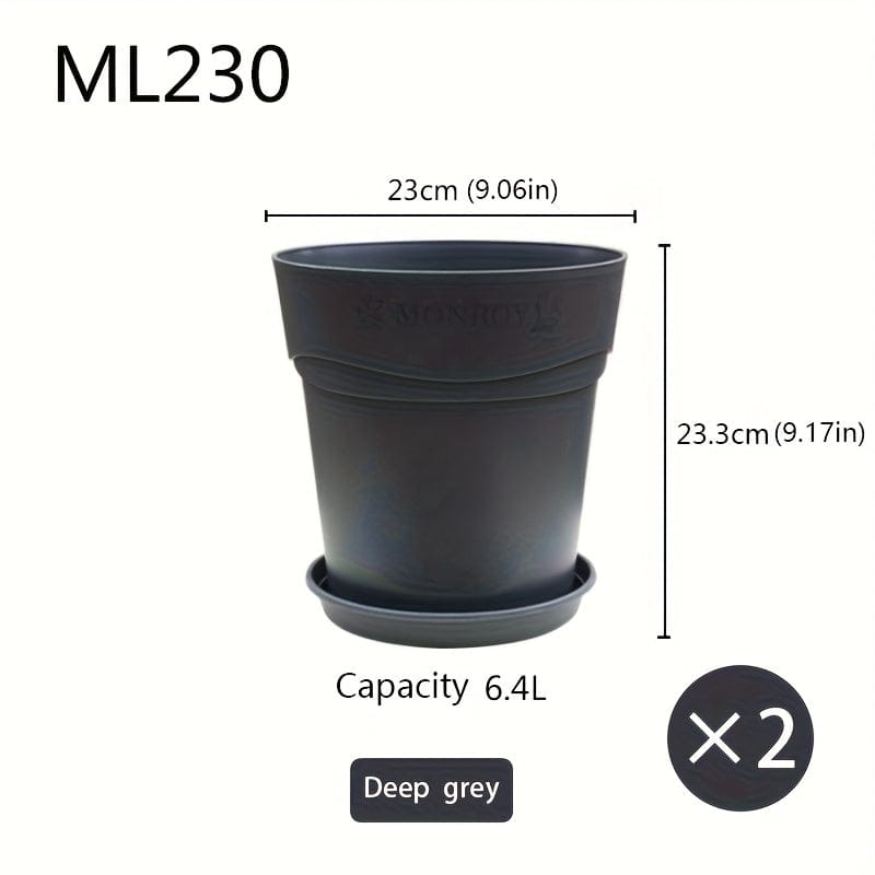 Ma boutique Gris / 23x23.3cm Pot en plastique pour plantes extérieur