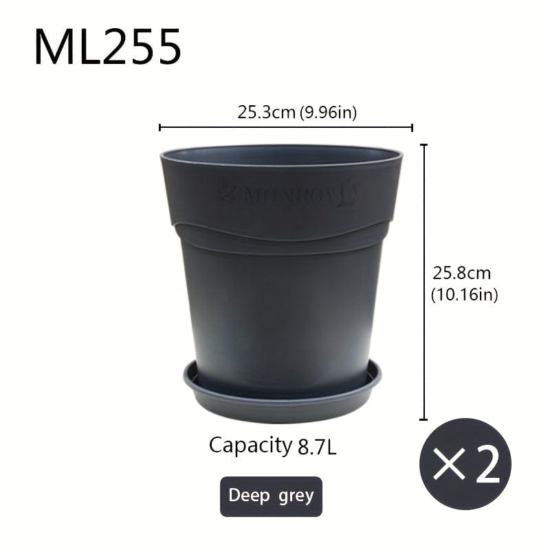 Ma boutique Gris / 25.3x25.8cm Pot en plastique pour plantes extérieur