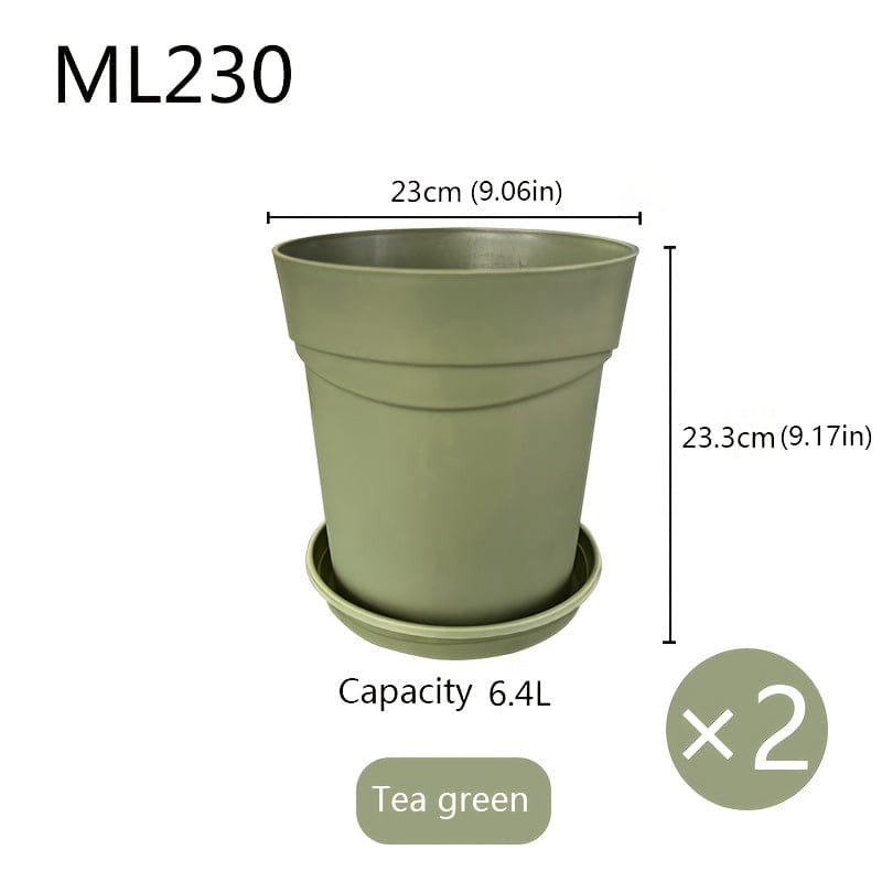 Ma boutique Vert thé / 23x23.3cm Pot en plastique pour plantes extérieur