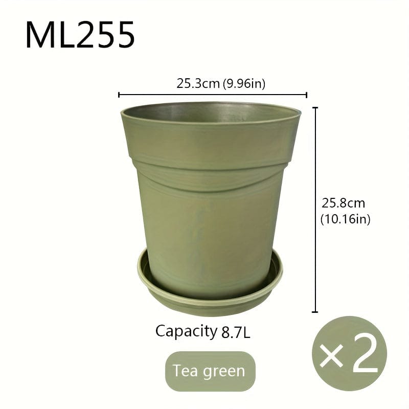 Ma boutique Vert thé / 25.3x25.8cm Pot en plastique pour plantes extérieur