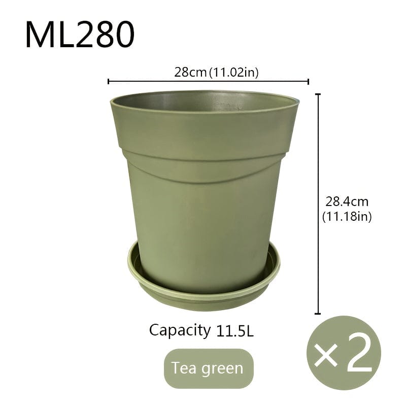 Ma boutique Vert thé / 28x28.4cm Pot en plastique pour plantes extérieur