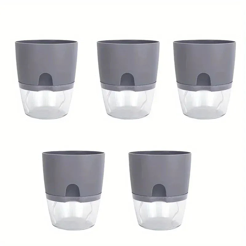 Ma boutique 5 pots gris Pot en plastique transparent pour plantes
