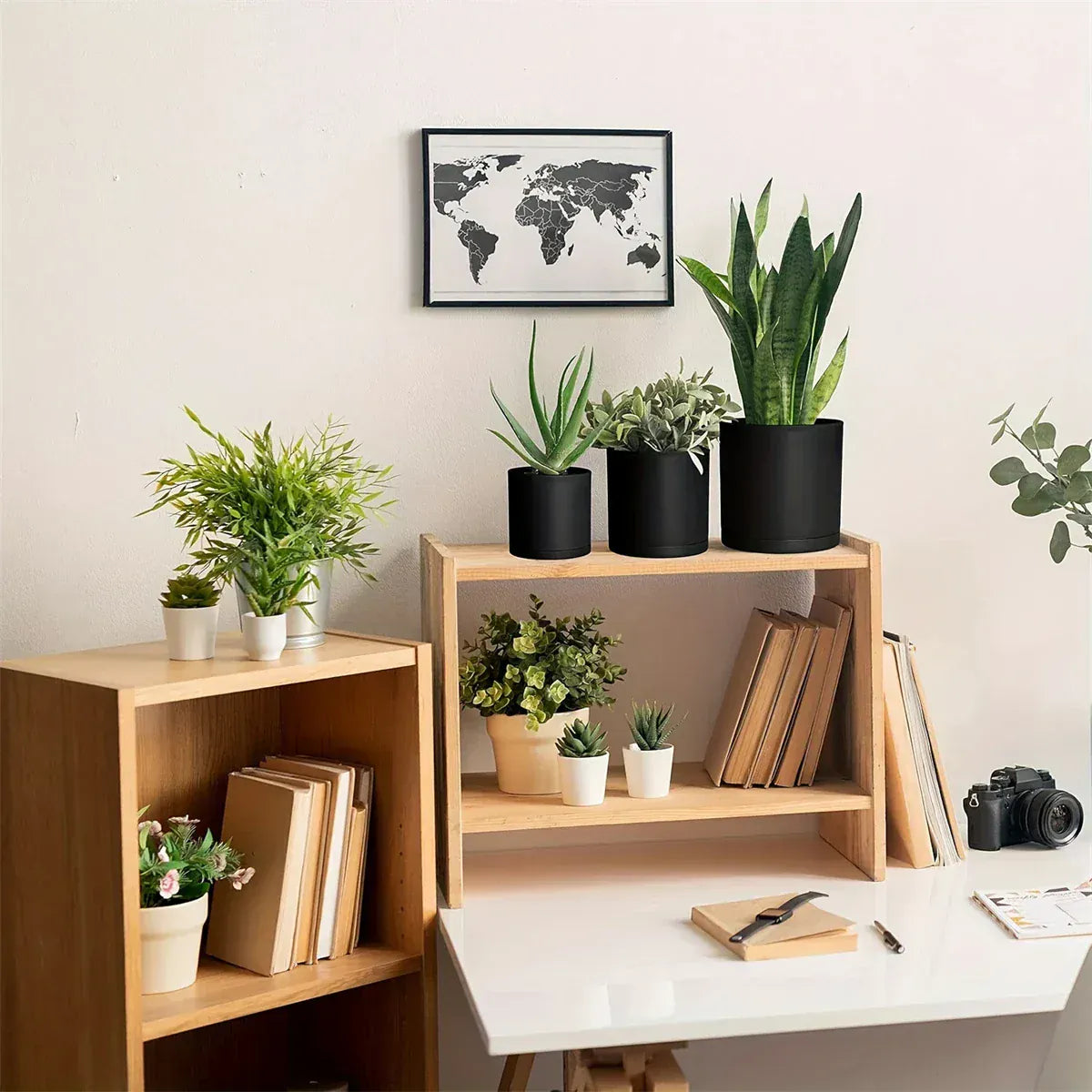 Ma boutique Les 3 cache-pots Pot plastique noir plante