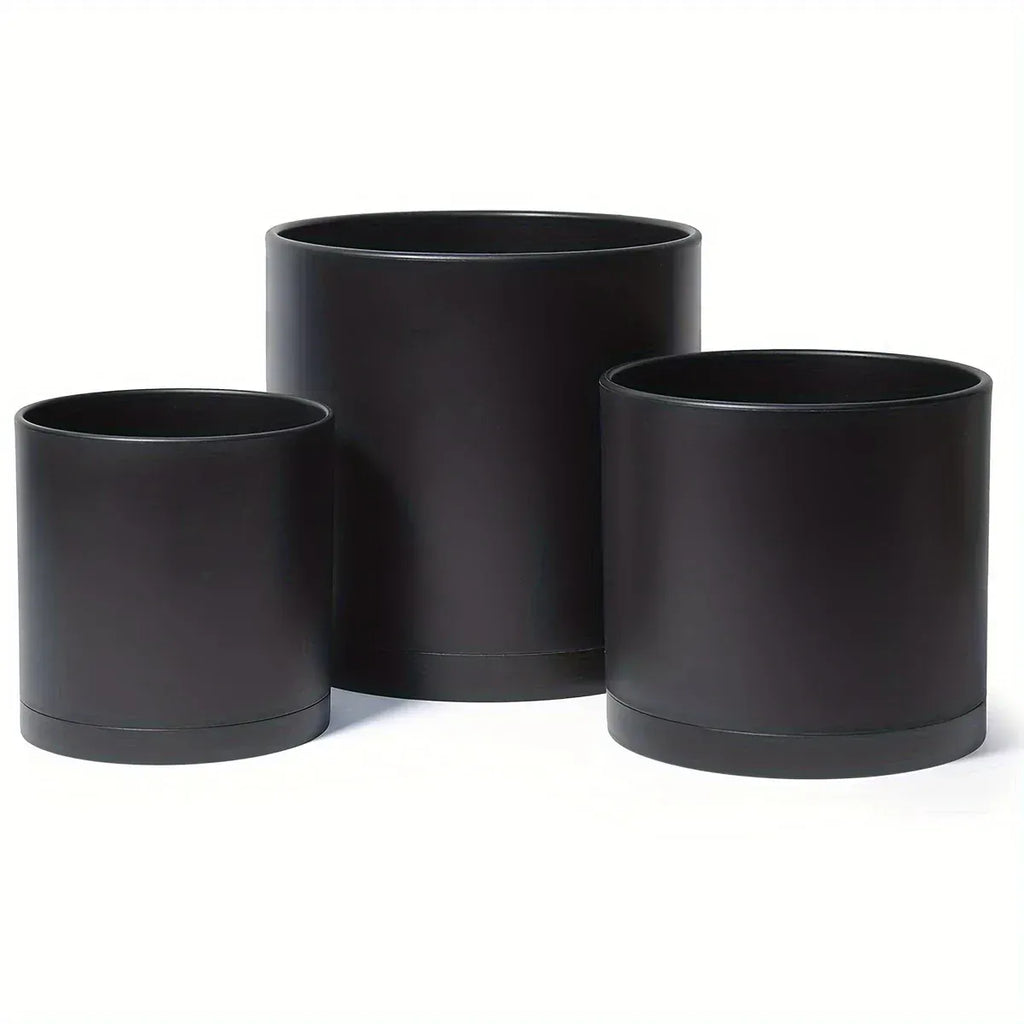 Ma boutique Les 3 cache-pots Pot plastique noir plante
